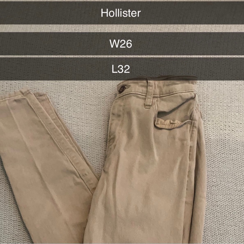 Hollister Khaki stretchy jean style pant’s for school.